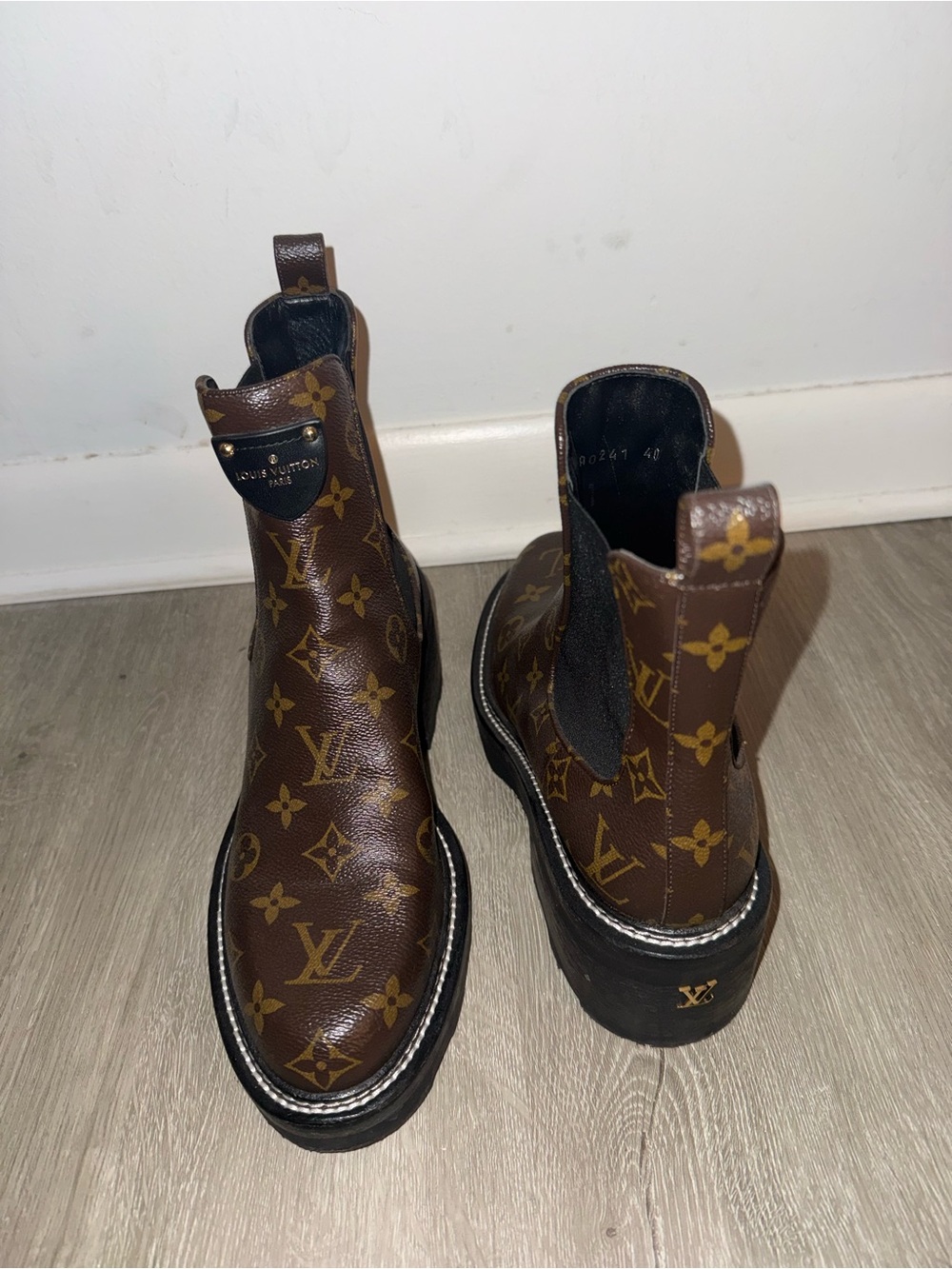 Louis Vuitton Patent Monogram Beaubourg Ankle Boots - Picture 4 of 12